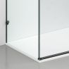 Duschkabine, festem Wandteil, Schiebetür, 8 mm Glas, Nano-Beschichtung, Mattschwarz, Größen 70-90x100-120-160 cm, Solana