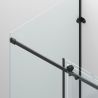Duschkabine, festem Wandteil, Schiebetür, 8 mm Glas, Nano-Beschichtung, Mattschwarz, Größen 70-90x100-120-160 cm, Solana