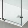 Duschkabine, festem Wandteil, Schiebetür, 8 mm Glas, Nano-Beschichtung, Mattschwarz, Größen 70-90x100-120-160 cm, Solana