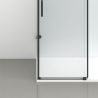Duschkabine, festem Wandteil, Schiebetür, 8 mm Glas, Nano-Beschichtung, Mattschwarz, Größen 70-90x100-120-160 cm, Solana