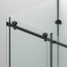 Duschkabine, festem Wandteil, Schiebetür, 8 mm Glas, Nano-Beschichtung, Mattschwarz, Größen 70-90x100-120-160 cm, Solana