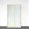 Duschkabine, festem Wandteil, Schiebetür, 8 mm Glas, Nano-Beschichtung, Mattgold, Größen 80-90x120-140-160 cm, Solana