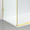 Duschkabine, festem Wandteil, Schiebetür, 8 mm Glas, Nano-Beschichtung, Mattgold, Größen 80-90x120-140-160 cm, Solana