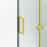 Duschkabine, festem Wandteil, Schiebetür, 8 mm Glas, Nano-Beschichtung, Mattgold, Größen 80-90x120-140-160 cm, Solana