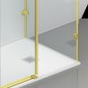 Duschkabine, festem Wandteil, Schiebetür, 8 mm Glas, Nano-Beschichtung, Mattgold, Größen 80-90x120-140-160 cm, Solana
