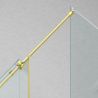 Duschkabine, festem Wandteil, Schiebetür, 8 mm Glas, Nano-Beschichtung, Mattgold, Größen 80-90x120-140-160 cm, Solana