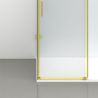 Duschkabine, festem Wandteil, Schiebetür, 8 mm Glas, Nano-Beschichtung, Mattgold, Größen 80-90x120-140-160 cm, Solana