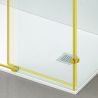 Duschkabine, festem Wandteil, Schiebetür, 8 mm Glas, Nano-Beschichtung, Mattgold, Größen 80-90x120-140-160 cm, Solana