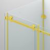 Duschkabine, festem Wandteil, Schiebetür, 8 mm Glas, Nano-Beschichtung, Mattgold, Größen 80-90x120-140-160 cm, Solana