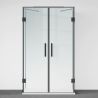 Duschkabine, 3-seitig, Pendeltür, Mattschwarz, 8 mm Glas, Nano-Beschichtung, Größen 70-80-90x100-120 cm, Trinity