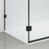 Duschkabine, 3-seitig, Pendeltür, Mattschwarz, 8 mm Glas, Nano-Beschichtung, Größen 70-80-90x100-120 cm, Trinity