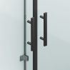 Duschkabine, 3-seitig, Pendeltür, Mattschwarz, 8 mm Glas, Nano-Beschichtung, Größen 70-80-90x100-120 cm, Trinity