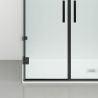 Duschkabine, 3-seitig, Pendeltür, Mattschwarz, 8 mm Glas, Nano-Beschichtung, Größen 70-80-90x100-120 cm, Trinity