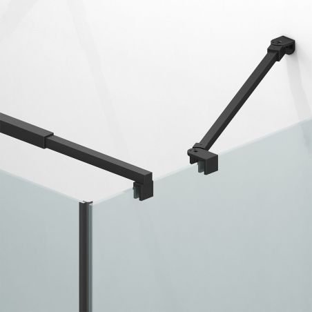 Duschkabine, 3-seitig, Pendeltür, Mattschwarz, 8 mm Glas, Nano-Beschichtung, Größen 70-80-90x100-120 cm, Trinity