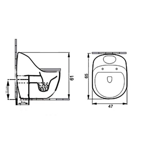 WC-Becken Santa Rimless, integrierter Spülkasten, glänzendes Weiß, Marble-Finish, Bodenmontage, Soft-Close, Royalty Line von Ego