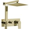 Duschsystem, Mattgold, 2 Funktionen, Messing, wandbündige Montage, Lucente