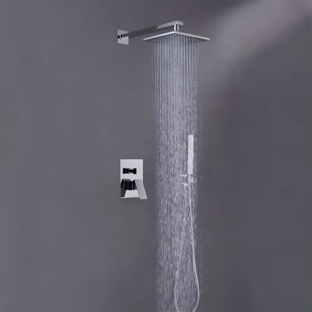 Duschsystem, Unterputzarmatur, 2 Funktionen, Regendusche, Chrom, Venice