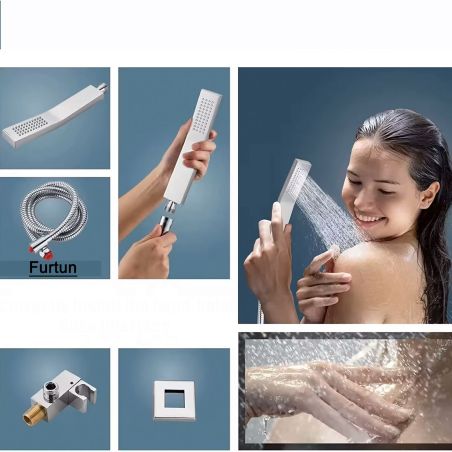 Duschsystem, Unterputzarmatur, 2 Funktionen, Regendusche, Chrom, Venice