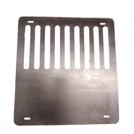 Holzgrill mit Gusseisenplatte, Platte aus 2 mm Cortenstahl, Maße: D 100 x H 70 cm, AshCraft