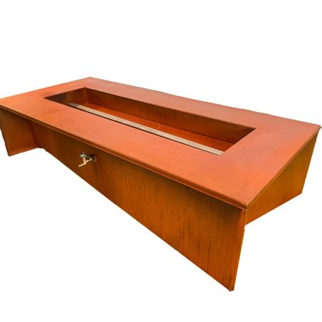 Gaskamin, Cortenstahl 2 mm, Maße: 150x70x35 cm, Luxora