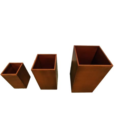 Pflanzkübel, 2 mm Cortenstahl, Höhe 60, 80, 100 cm, Braun, Florium