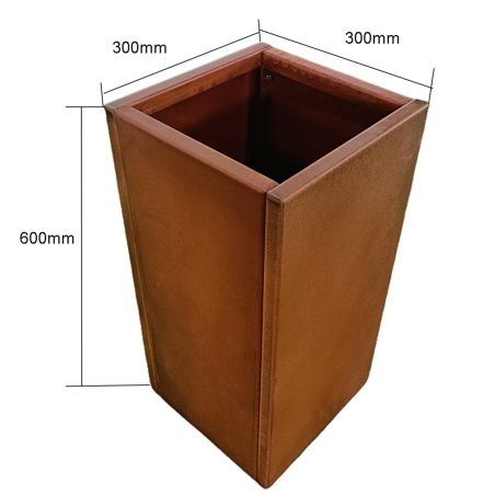 Modularer Pflanzkübel, 2 mm Cortenstahl, Höhe 60 oder 80 cm, Neoglow
