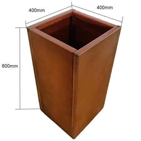 Modularer Pflanzkübel, 2 mm Cortenstahl, Höhe 60 oder 80 cm, Neoglow