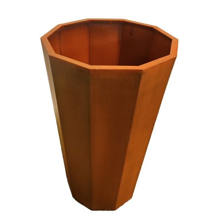 Achteckiger Pflanzkübel, 2 mm Cortenstahl, Maße 60x60x90 cm, Flora