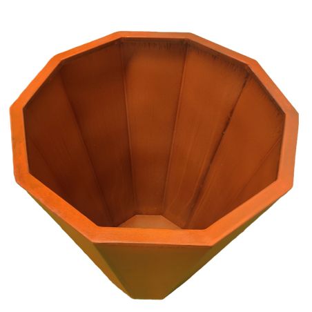 Achteckiger Pflanzkübel, 2 mm Cortenstahl, Maße 60x60x90 cm, Flora