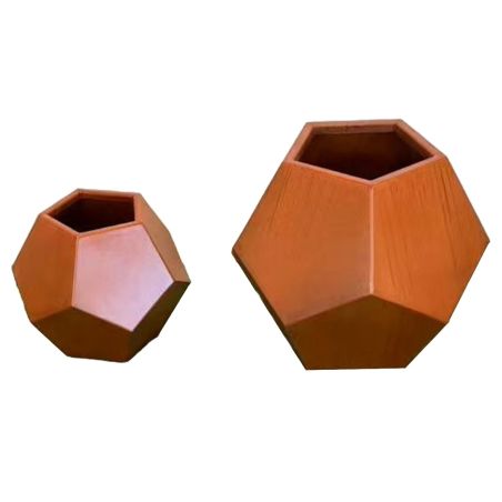 Polygonaler Pflanzkübel, 2 mm Cortenstahl, Durchmesser 38-55 cm, FlorArt