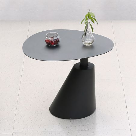 Set mit Tisch und 2 Stühlen, für Garten oder Terrasse, Aluminium in Dunkelgrau, grün geflochtene Kordel, Oasis