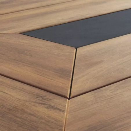 Möbelset für Garten oder Terrasse – Tisch und 8 stapelbare Stühle aus Aluminium und WPC, Blake