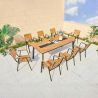 Möbelset für Garten oder Terrasse – Tisch und 8 stapelbare Stühle aus Aluminium und WPC, Blake