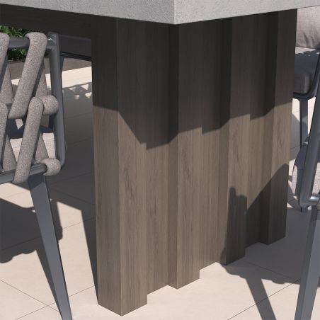 Möbelset für Garten oder Terrasse, 8 Stühle, ausziehbarer Tisch, Aluminium und Seilflechtung, Riga