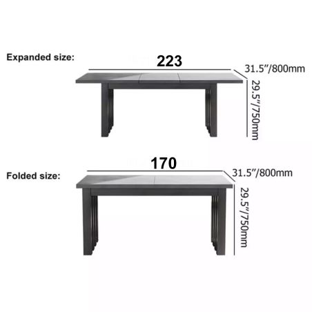 Möbelset für Garten oder Terrasse, 8 Stühle, ausziehbarer Tisch, Aluminium und Seilflechtung, Riga