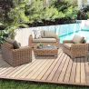 Möbelset, Garten oder Terrasse, Sofa, 2 Sessel, Kaffeetisch, Aluminiumgestell, Polyrattan, Augusta
