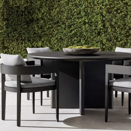 Möbelset für 4 Personen, Garten oder Terrasse, Aluminium, runder Tisch und 4 Stühle, 100% Olefin-Gewebe, Costa Rica