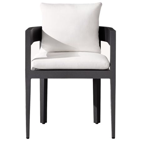 Möbelset für 4 Personen, Garten oder Terrasse, Aluminium, runder Tisch und 4 Stühle, 100% Olefin-Gewebe, Costa Rica