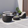 Möbelset für Garten oder Terrasse, Sofa, Sessel, Couchtisch, Aluminium, Seilgeflecht, Dylan