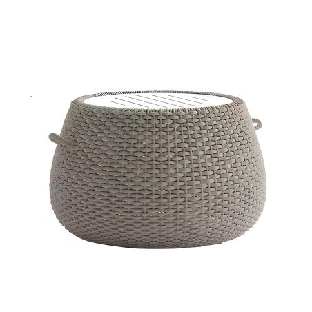 Möbelset, Garten oder Terrasse, Sessel, 3-Sitzer-Sofa, Tisch, Aluminium, Seilgeflecht, Creme-Sitzfläche, olivgrüne Kissen, NIKO