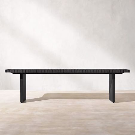 Möbelset für 6 Personen, Garten oder Terrasse, Aluminium, Tisch 213x100 cm + 6 Stühle, 100% Olefin-Gewebe, Mykonos