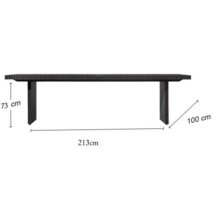 Möbelset für 6 Personen, Garten oder Terrasse, Aluminium, Tisch 213x100 cm + 6 Stühle, 100% Olefin-Gewebe, Mykonos