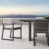Möbelset für 8 Personen, Garten oder Terrasse, Aluminium, Tisch 213x100 cm + 8 Stühle, 100% Olefin-Gewebe, Mykonos