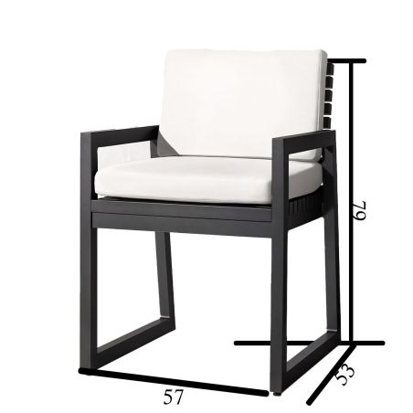 Möbelset für 8 Personen, Garten oder Terrasse, Aluminium, Tisch 213x100 cm + 8 Stühle, 100% Olefin-Gewebe, Mykonos