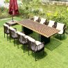 Möbelset für Garten oder Terrasse, Teakholztisch mit 8 Stühlen inklusive Kissen, Aluminium- und Polyrattan-Gestell, Mora