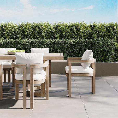 Möbelset, Garten oder Terrasse, großer Tisch und 8 Stühle, Voll-Teakholz, inklusive Kissen, Primavera