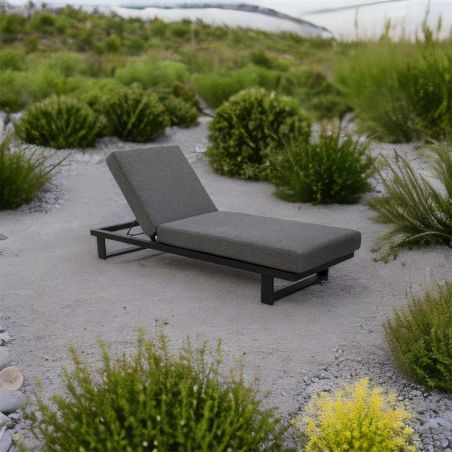 Verstellbare Strandliege mit Polster, Aluminiumrahmen, ideal für Pool, Terrasse, Porto