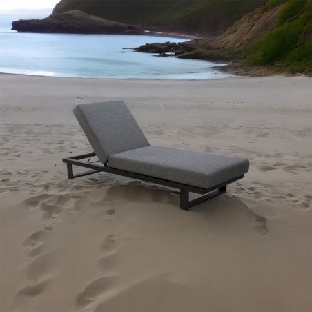 Verstellbare Strandliege mit Polster, Aluminiumrahmen, ideal für Pool, Terrasse, Porto