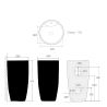 Standwaschbecken Marco, Mattschwarz, Power Colour, 50x50x82 cm, Bodenmontage, Sanitärkeramik