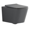 Toilettenschüssel, Rimless, Mattgrau, Power Colour, Wandmontage, inkl. Slim-Duroplast-Sitz mit Soft-Close, Alfonso